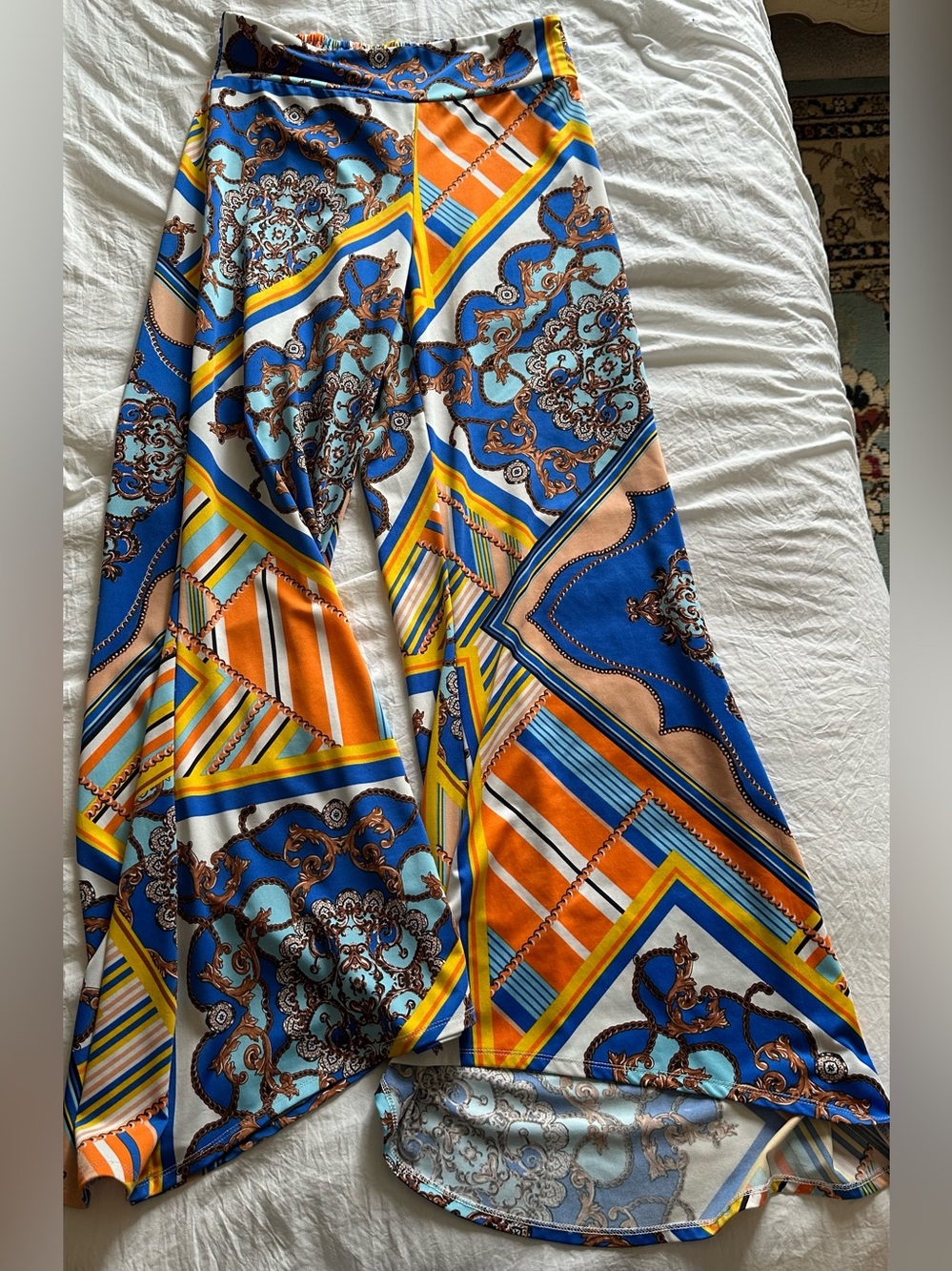 60โs Inspired Hippie Wide Leg Stretch Pant Size Small